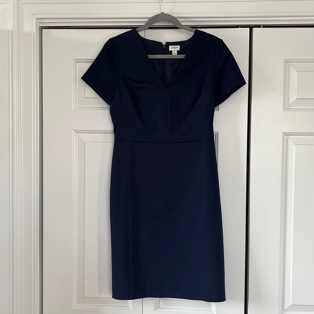 J. Crew: Tailored, size 4, cap sleeve navy dress